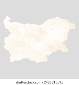 High detailed vector map. Bulgaria. Watercolor style. Banana color. Pastel yellow color.
