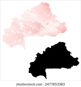 Detaillierte Karte der Vektorgrafik. Burkina Faso.