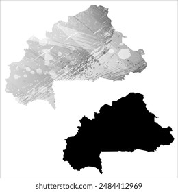 Mapa de Vector detallado. Burkina Faso.