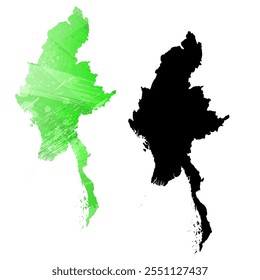 High detailed vector map. Burma.