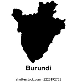 Mapa vectorial detallado alto - Archivo vector de silueta de mapa de Burundi con nombre de país