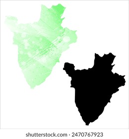 High detailed vector map. Burundi.