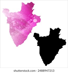 Mapa de Vector detallado. Burundi.