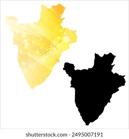 Mapa de Vector detallado. Burundi.
