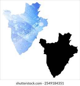 High detailed vector map. Burundi.