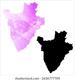 High detailed vector map. Burundi.