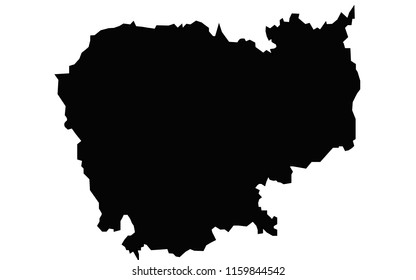 High detailed vector map - Cambodia