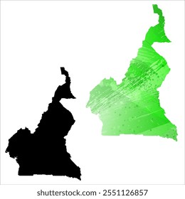 High detailed vector map. Cameroon.