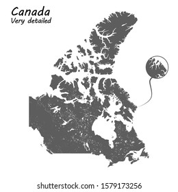 High detailed vector map of Canada