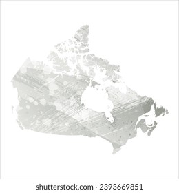 High detailed vector map. Canada. Watercolor style. Agate gray.