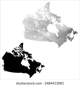 Detaillierte Karte der Vektorgrafik. Kanada.