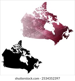 High detailed vector map. Canada.