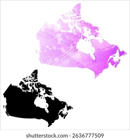 High detailed vector map. Canada.