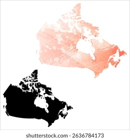 High detailed vector map. Canada.