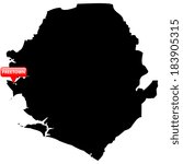 High detailed vector map with the Capital in a red bubble - Sierra Leone 