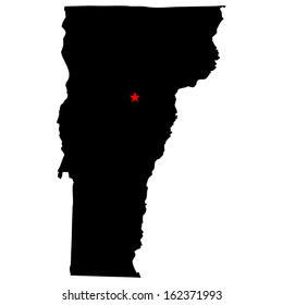 High detailed vector map with the capital city - Vermont 