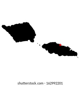High detailed vector map with the capital city - Samoa 