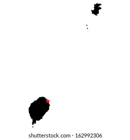 High detailed vector map with the capital city - Sao Tome and Principe 