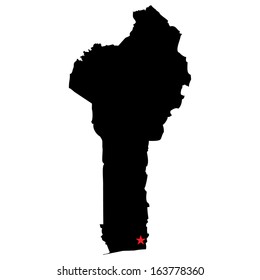 High detailed vector map with the capital city - Benin 