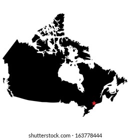 High detailed vector map with the capital city - Canada 