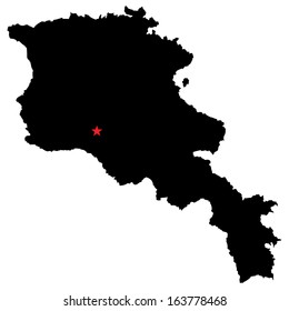 High detailed vector map with the capital city - Armenia 