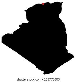 High detailed vector map with the capital city - Algeria 