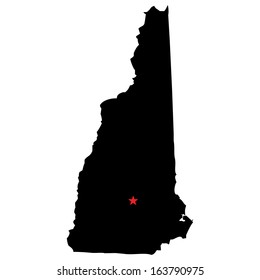 High detailed vector map with the capital city - New Hampshire 