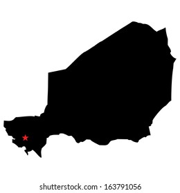 High detailed vector map with the capital city - Niger 