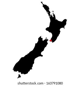 High detailed vector map with the capital city - New Zealand 