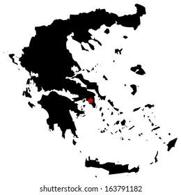 High detailed vector map with the capital city - Greece 