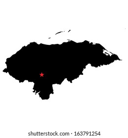 High detailed vector map with the capital city - Honduras 