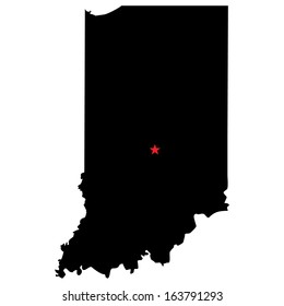 High detailed vector map with the capital city - Indiana 