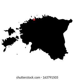 High detailed vector map with the capital city - Estonia 