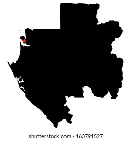 High detailed vector map with the capital city - Gabon 