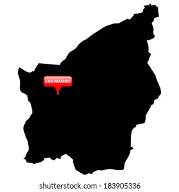 High detailed vector map with the Capital in a red bubble - San Marino 