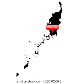 High detailed vector map with the Capital in a red bubble - Palau 