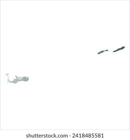 Mapa vectorial detallado alto. Islas Caimán. Estilo acuarela. Color gris aspido. Color verde-gris profundo.