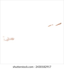 High detailed vector map. Cayman Islands. Watercolor style. Beige and red color. Brown color.
