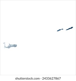 High detailed vector map. Cayman Islands. Watercolor style. Deep blue color. Berlin azure.