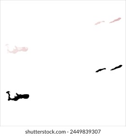 High detailed vector map. Cayman Islands. Set of two cards. Watercolor style. Pink color. Black card.