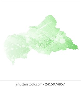 High detailed vector map. Central African Republic. Watercolor style. Light lettuce color. Pastel green.