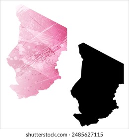 High detailed vector map. Chad.