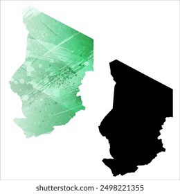 High detailed vector map. Chad.
