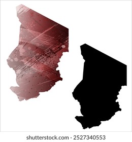 Alto mapa de Vector detallado. Chad.