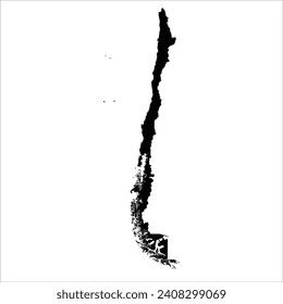 High detailed vector map. Chile. New 2024.