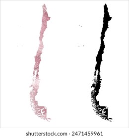 High detailed vector map. Chile.