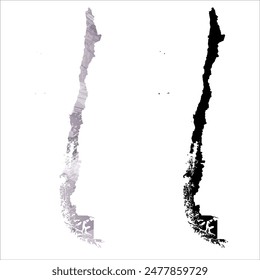 Mapa de Vector detallado. Chile.