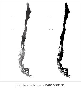 Detaillierte Karte der Vektorgrafik. Chile.