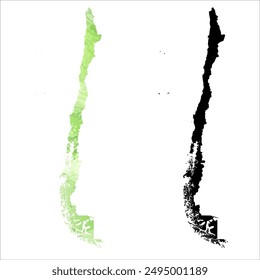 Mapa de Vector detallado. Chile.