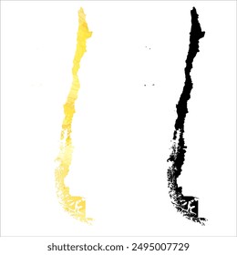 High detailed vector map. Chile.